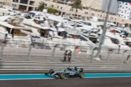 Saisonabschlussrennen der Formel 1 in Abu Dhabi, 27. November 2016. Der sp&auml;tere Zweitplatzierte Nico Rosberg im Mercedes F1 W07 Hybrid. Mit diesem Erfolg sichert er sich den Weltmeisterschaftstitel. (Fotosignatur der Archive von Mercedes-Benz Classic: M51785)