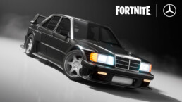 Zusammen mit Epic Games präsentiert die Marke mit dem Stern auf der gamescom den legendären Mercedes-Benz 190 E Evo II als Highlight. Er ist jetzt auch in Fortnite und Rocket League spielbar – und neben dem neuen Mercedes-Benz CLA und dem Mercedes-AMG GT 63 S 4-Türer Coupé das dritte in den Spielen verfügbare Mercedes-Benz Modell, (c) Epic 2025 Epic Games, Inc.