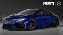 Zusammen mit Epic Games präsentiert die Marke mit dem Stern auf der gamescom den legendären Mercedes-Benz 190 E Evo II als Highlight. Er ist jetzt auch in Fortnite und Rocket League spielbar – und neben dem neuen Mercedes-Benz CLA und dem Mercedes-AMG GT 63 S 4-Türer Coupé das dritte in den Spielen verfügbare Mercedes-Benz Modell, (c) Epic 2025 Epic Games, Inc.